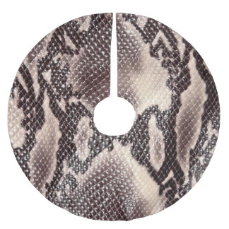 Schlangenleder: nahtlose braune Textur Polyester Weihnachtsbaumdecke