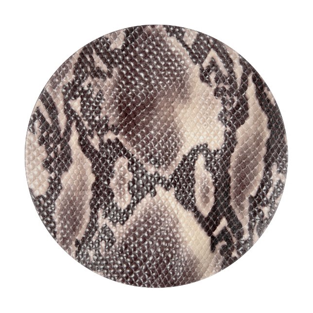 Schlangenleder: nahtlose braune Textur Schneidebrett (Vorderseite)