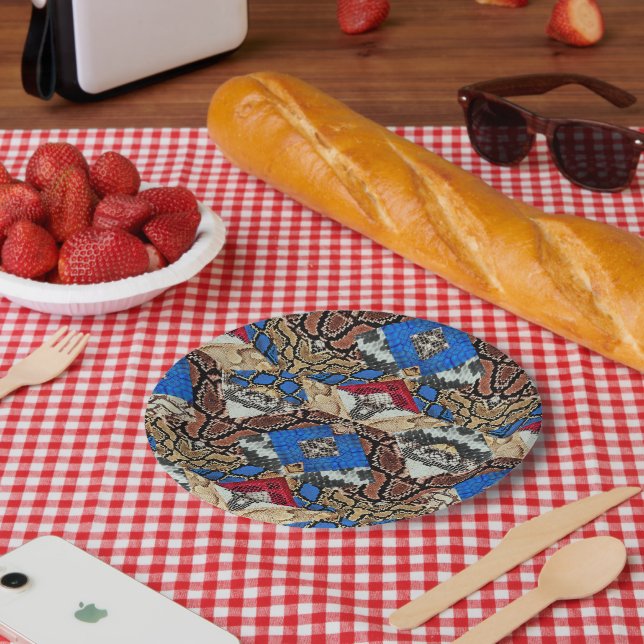 Schlangenledermuster  pappteller (Picknick)