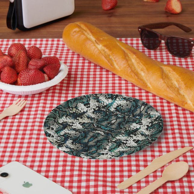 Schlangenledermuster  pappteller (Picknick)