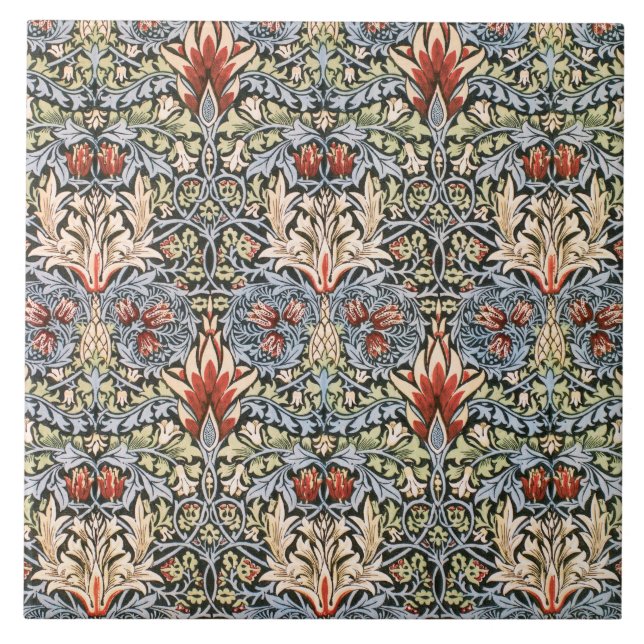 Schlangenmuster (von William Morris) Fliese (Vorderseite)