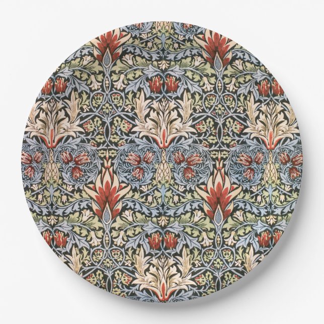Schlangenmuster (von William Morris) Pappteller (Vorderseite)