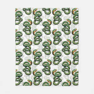 Schlangenmusterdesign - Weiß Fleecedecke