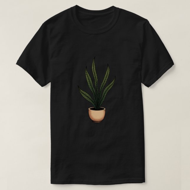 Schlangenpflanze Linie T-Shirt (Design vorne)