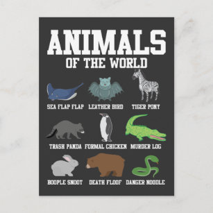 Schlangenpinguin Pun Animals of the World Postkarte