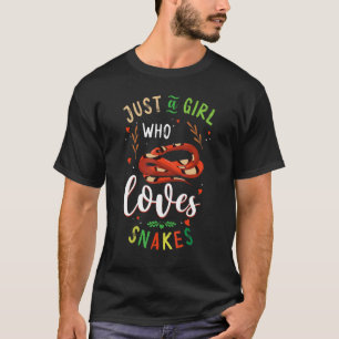 Schlangenschlange Nur ein Mädchen, das Schlangen L T-Shirt