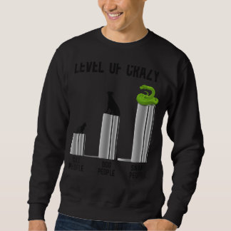 Schlangenschwindelige Stufe verrückte Katzen Mensc Sweatshirt