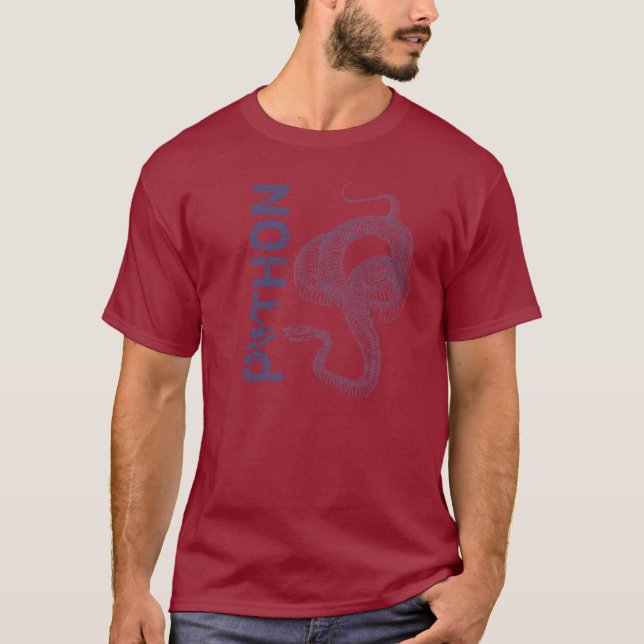 Schlangenskelett, Python-Tätowierungsstil T-Shirt (Vorderseite)