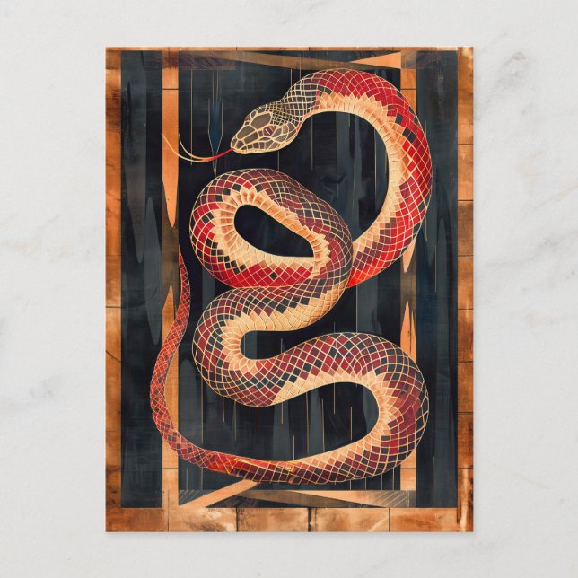 Schlangentotem – Transformatives Deco-Symbol Postkarte (Vorderseite)
