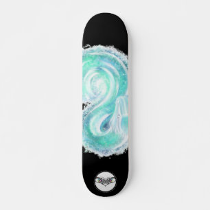 Schlangenwasser türkisfarbener Spritzer glühen Skateboard