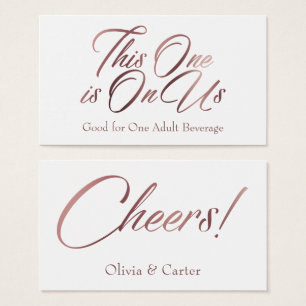 Schlanke, feine, elegante Rose Gold Script Drinks