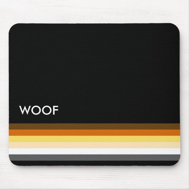 Schlanke Schwulen-Bären-Stolzflagge woof Mousepad (Vorne)