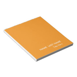 Schlankes einfaches orangefarbenes Benutzerdefinie Notizblock