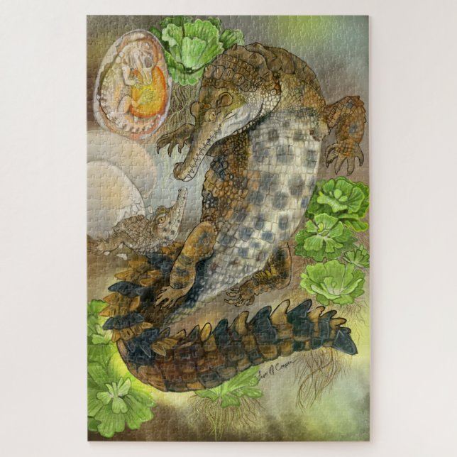 schlankes Krokodil Puzzle (Vertikal)