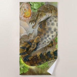 schlankes Krokodil Strandtuch