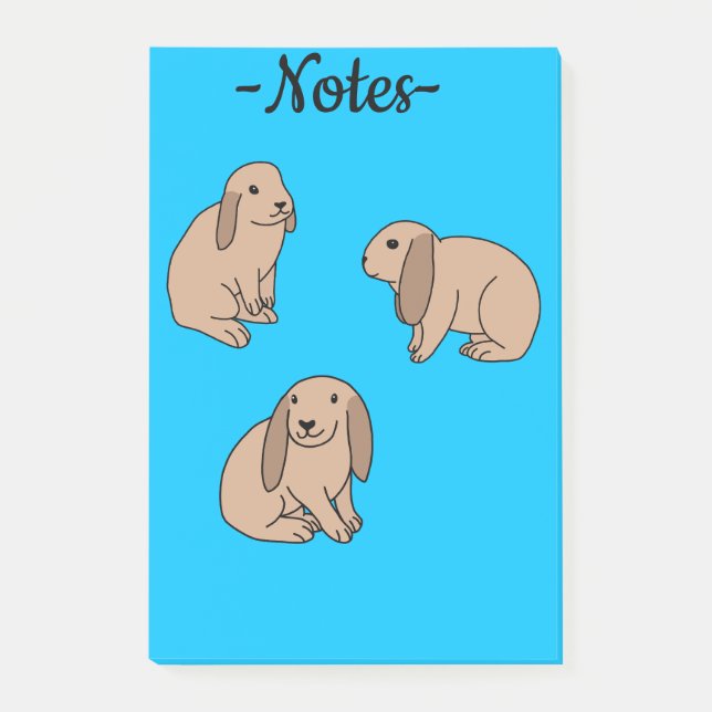Schlappe Ohrhasen Post-it Klebezettel (Vorderseite)