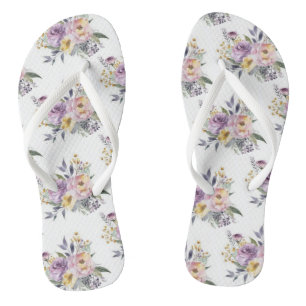 Schlappen Floral Viktorianisch Lila Rosa Blumen Flip Flops