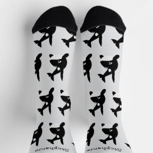 Schlappen mit Killerwal-Design Socken
