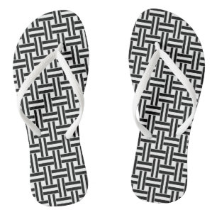 Schlapper Schwarz & Weiß Kariert Flip Flops