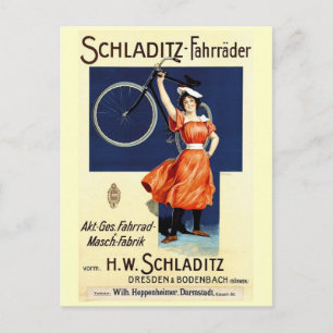 Schlätz-Fahrräder Vintages Fahrradposter Postkarte