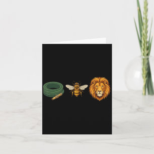 Schlauch Biene Löwe Icons Retro Lustige Mädchen lü Karte