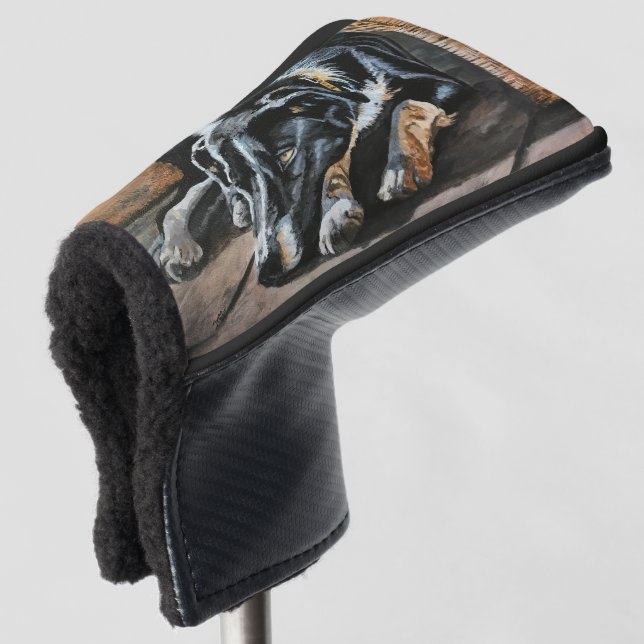 Schlaue Border Collie Golf Putter Abdeckung Headcover (3/4 Vorderseite)