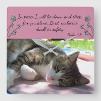 Schlaue Cat Bible Verse Wall Clock