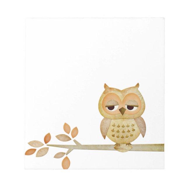 Schlaue Eule im Baumkommentar Notizblock (Vorderseite)