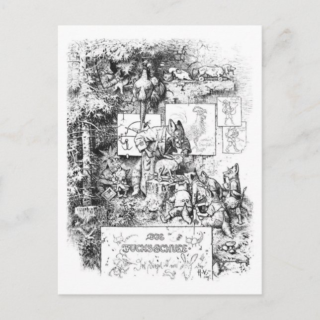 Schlaue Herr Fuchs Postkarte (Vorderseite)