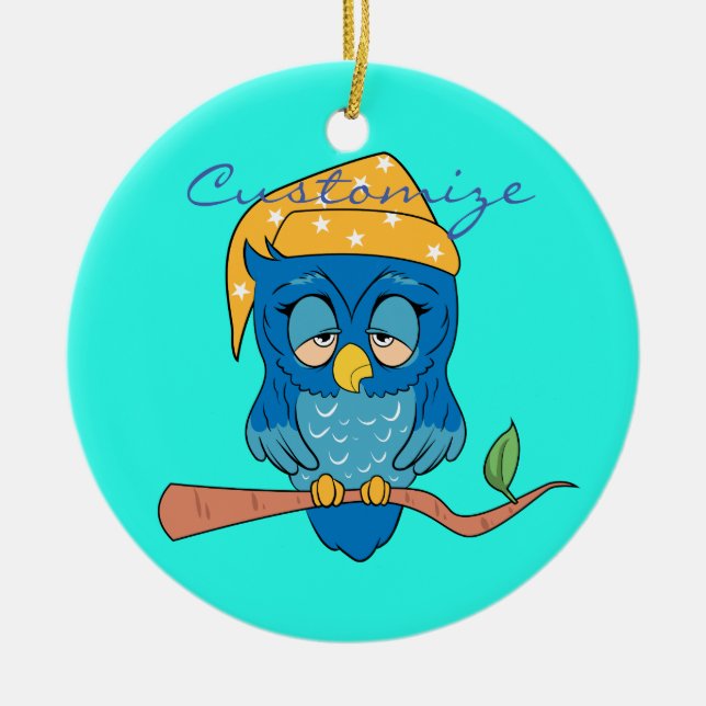 Schlaue Owl Thunder_Cove Keramik Ornament (Vorne)