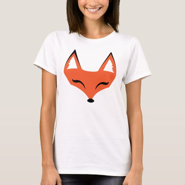 Schlauer Fox-Gesichts-T - Shirt (Vorderseite)