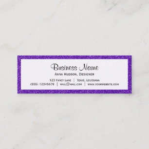 Schlauer Glitzer, glatter Glitzer Glühen - Lila Mini Visitenkarte