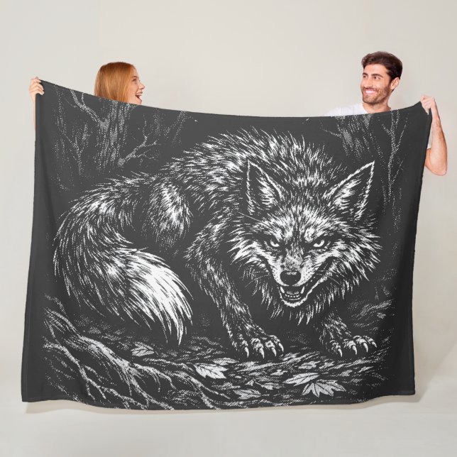 Schlauer Wald Fuchs — von BurnsInHell Fleecedecke (Beispiel)