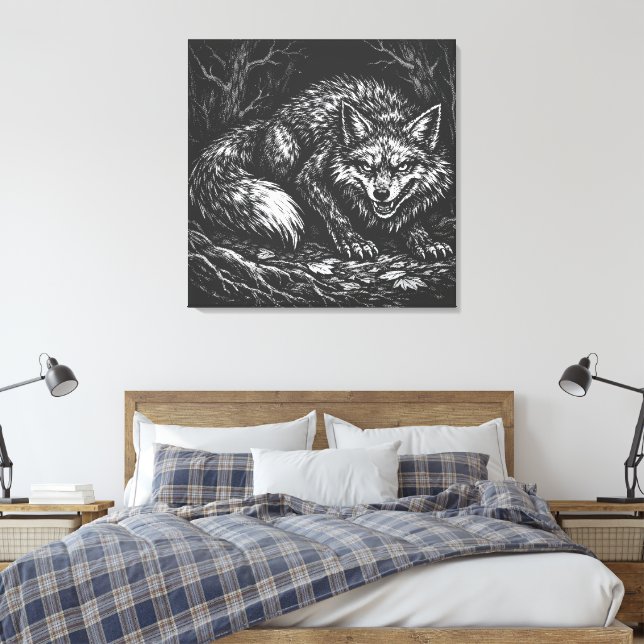 Schlauer Wald Fuchs — von BurnsInHell Leinwanddruck (Insitu (Schlafzimmer))