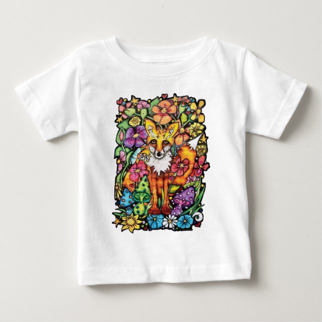 Schlaues Füchslein Baby T-shirt (Vorderseite)