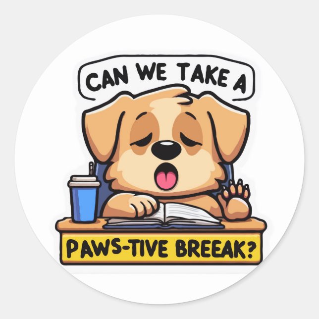 Schlaues Hund Fragend für einen keimenden Break in Runder Aufkleber (Vorderseite)