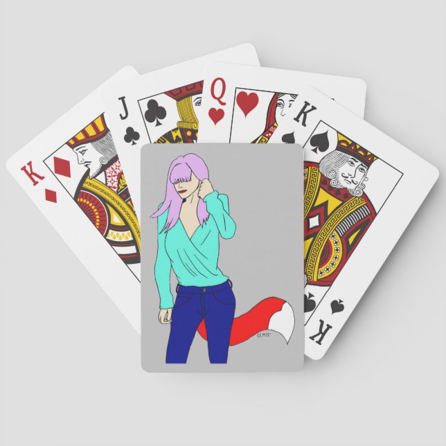 schlaues Mädchen   Spielkarten (Rückseite)