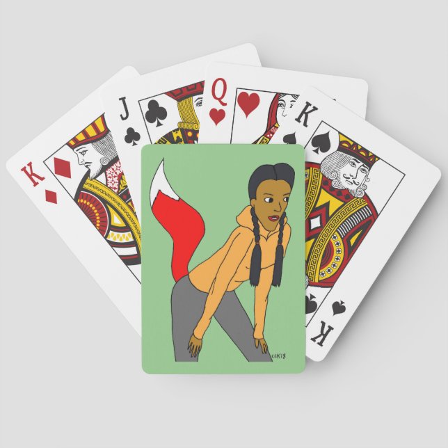 schlaues Mädchen  Spielkarten (Rückseite)