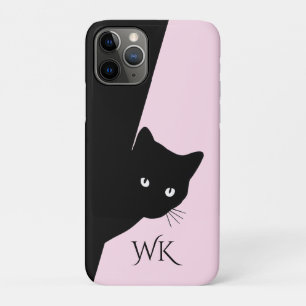 Schlaues schwarzes Kätzchen Rosa Case-Mate iPhone Hülle