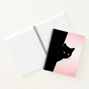Schlaues schwarzes Kätzchen Rosa Notizbuch
