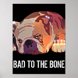 Schlecht an den Bone Bulldog-Hundettowierungen und Poster