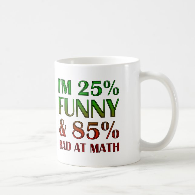 Schlecht bei Math Funny Mug oder Travel Mug Tasse (Rechts)
