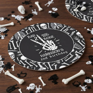 Schlecht bis auf die Knochen! Halloween 2. Geburts Runder Pappuntersetzer