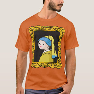 schlecht gezeichnet Mädchen mit Perlenohrring T-Shirt