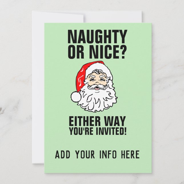 SCHLECHT ODER BRAVE? WEIHNACHTSPARTY-EINLADUNGEN EINLADUNG (Vorderseite)