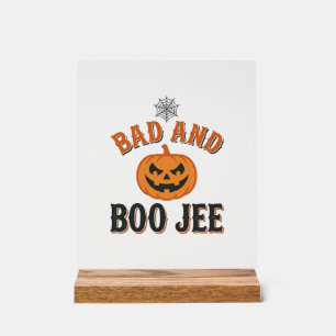 Schlecht und Boo Jee Halloween-Kürbis-Grafik_1 Acrylschild