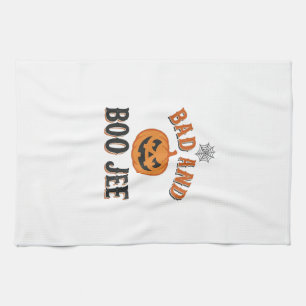 Schlecht und Boo Jee Halloween-Kürbis-Grafik_1 Geschirrtuch
