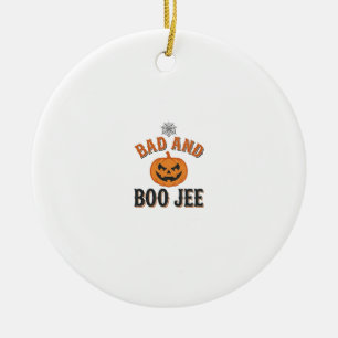 Schlecht und Boo Jee Halloween-Kürbis-Grafik_1 Keramik Ornament