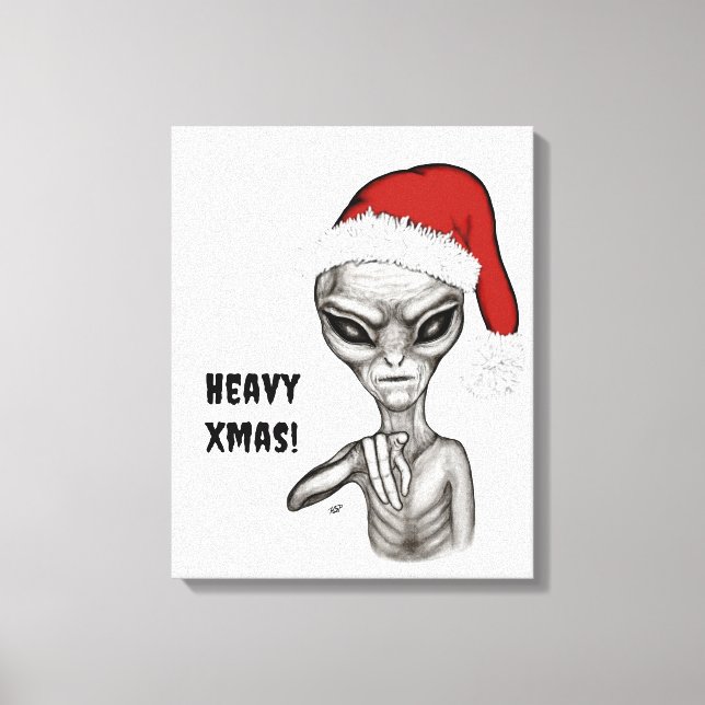 Schlechte Alien, schwere Weihnachten! Leinwanddruck (Vorderseite)