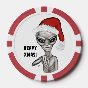 Schlechte Alien, schwere Weihnachten! Pokerchips